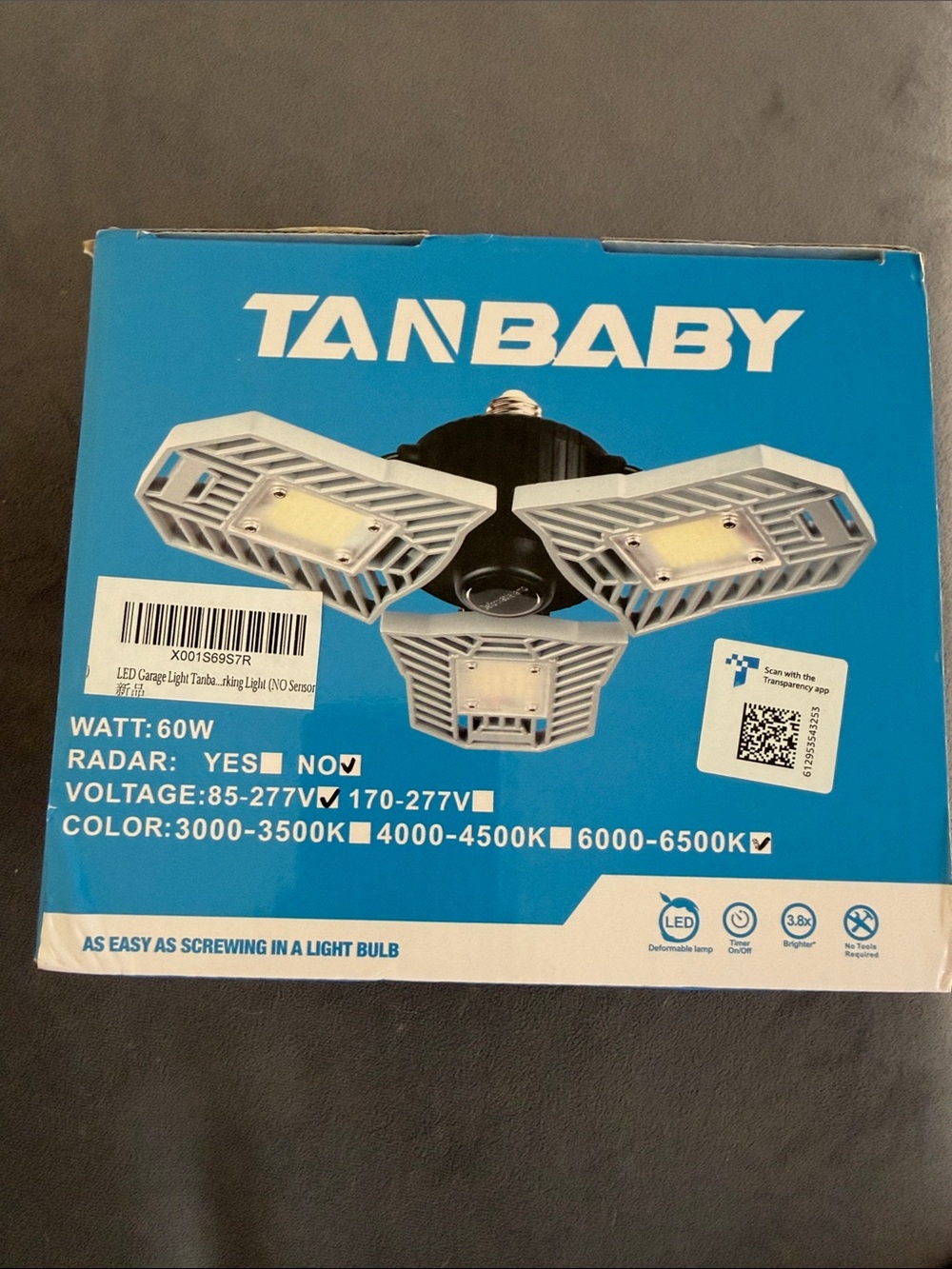 Adjustable 60W LED Garage Light in White
